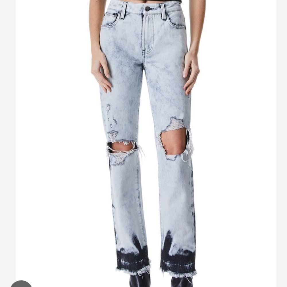 Alice + Olivia Genevieve Baggy Jean in Tie Dye 24